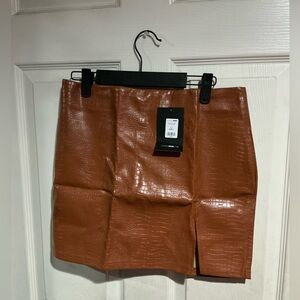 Flame In Your Heart Croc Mini Skirt - Fashion Nova